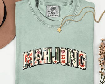 Mahjong Shirt, Gift for Mahjong Lover, Mahjong Social Club, Mahjong Tee Gift, Bold Font Mahjong Shirt, Game Night Gift, Girls Night T Shirt