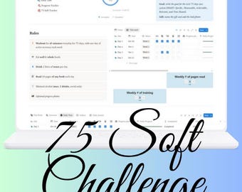 Notion Template 75 Soft Challenge | Habit Tracker | Täglicher Fortschritt-Tracker | Digitaler Download