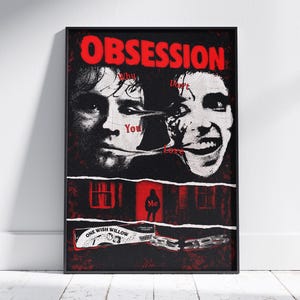 Póster Obsesión Descarga Digital | Arte de Pared Estética Oscura | Lámina de Arte Psicológico | Póster Grunge Rojo y Negro | Decoración Gótica para Habitaciones