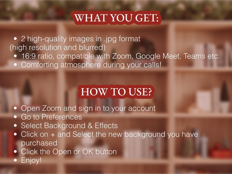 Christmas Zoom Background Holiday Cozy Winter Virtual Home Office Teams ...