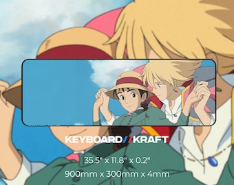 Studio Ghibli Desk Mat XL | Aesthetic Kawaii Mouse Pad for Gamers | Gaming PC Keyboard Mat Keycaps | Cottagecore Anime Desk Gift Mousepad