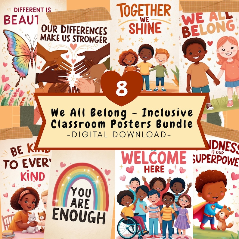 Inclusive Classroom Posters Bundle – Diversity, Kindness, Growth ...