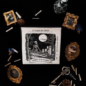 Coffret "Veillée à la Crypte" - 4 Fondants Parfumées Cercueils en Cire Soja (45g) - Décoration Gothique & Cabinet de Curiosités - Horreur