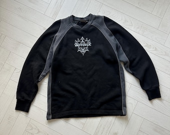 Vintage Y2K Gotcha Sweatshirt 90s 2000s Surf Skate Streetwear Crewneck Black Embroidered Logo