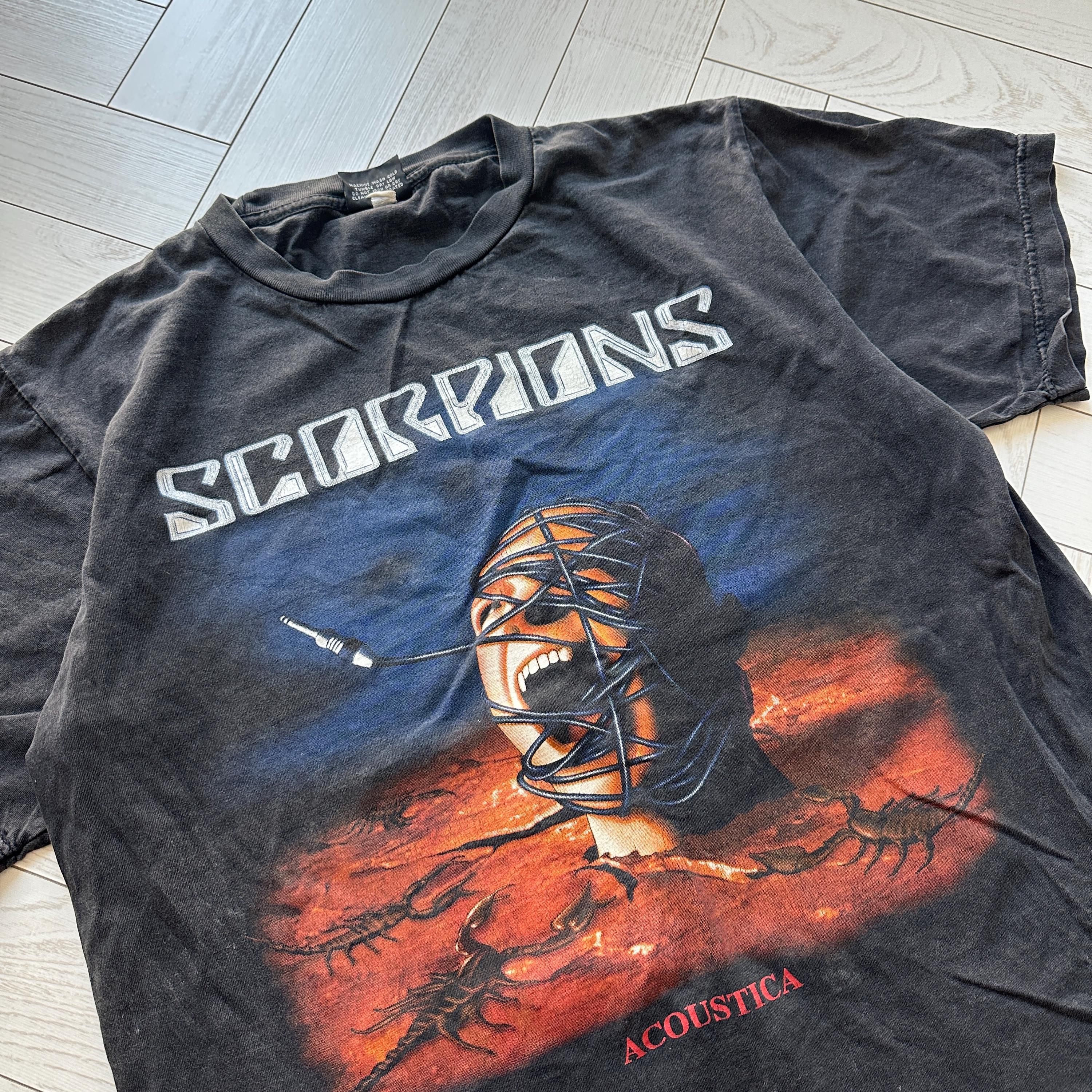 Vintage 00s Scorpions Acoustica Tour T Shirt Band Metal Rock