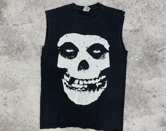 Vintage 00s Misfits 2008 Tank Top Punk Rock band Horror y2k Crimson Ghost Skull
