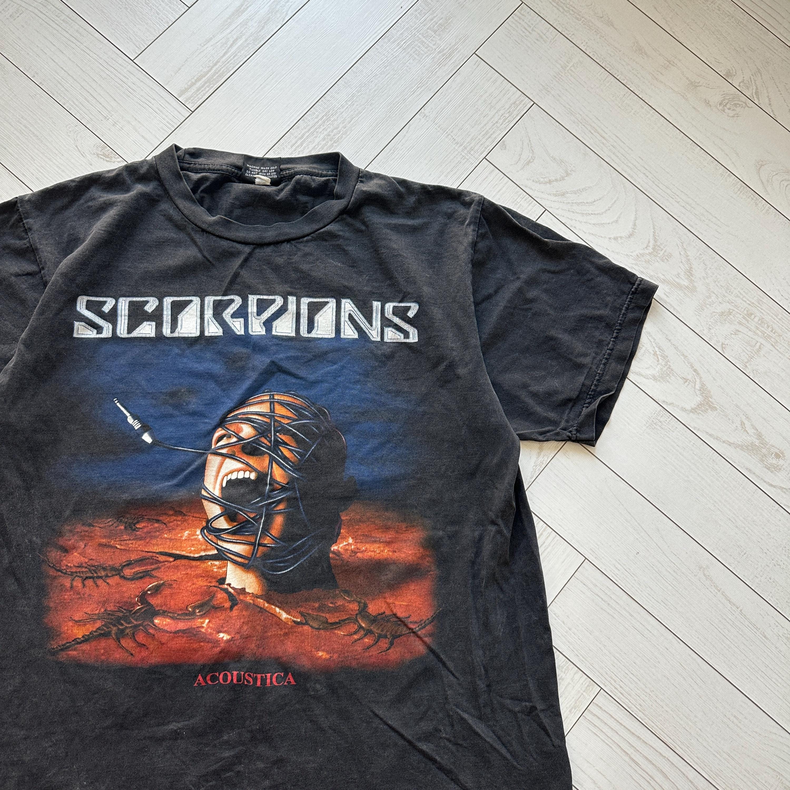 Vintage 00s Scorpions Acoustica Tour T Shirt Band Metal Rock 