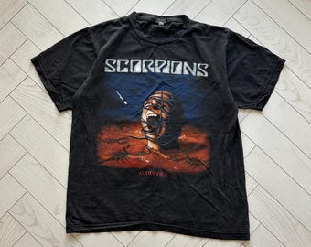Vintage 00s Scorpions Acoustica Tour T Shirt Band Metal Rock Concert Tee Black X
