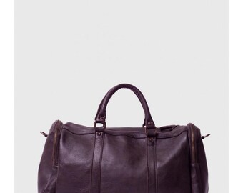 Bolso de viaje de cuero Weekender / Bolso de viaje de cuero marrón
