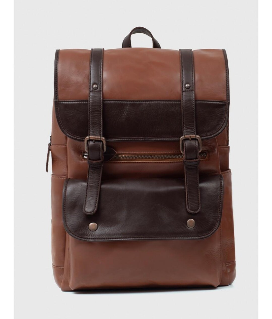 Mens Brown Leather Backpack | Alaskan College Laptop Backpack - Etsy