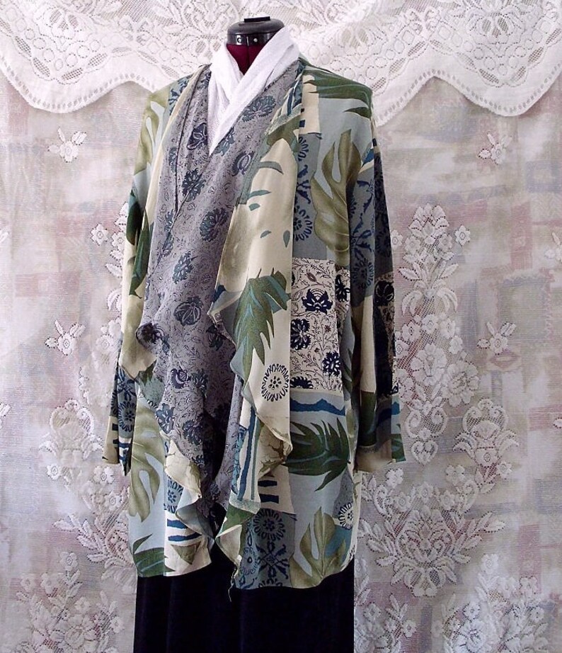 Sale Boho printed patchwork duster bolero #KheGreen