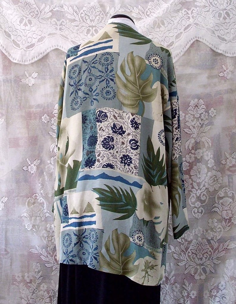 Sale Boho printed patchwork duster bolero #KheGreen