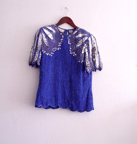 Sale vintage beaded Sequin Top