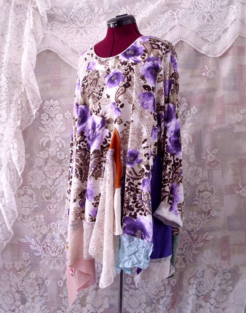 Plus Size #KheGreen #Eco Fashion Holiday Sale Gypsy Patchwork Tunic dress