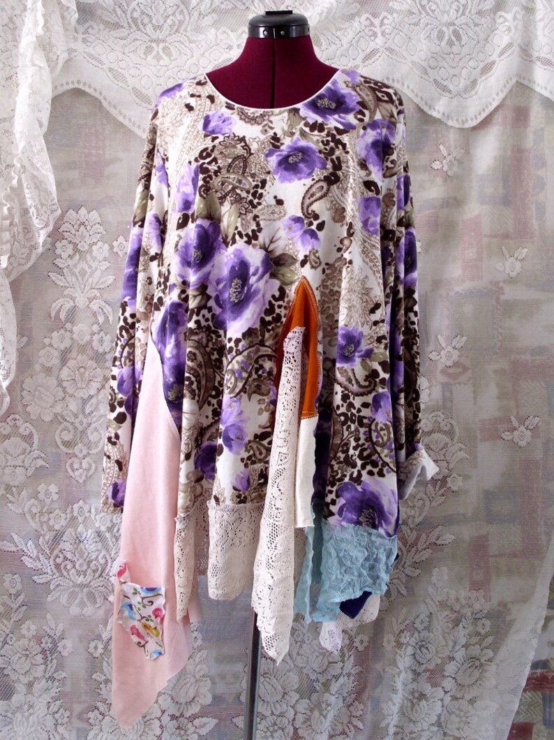 Plus Size #KheGreen #Eco Fashion Holiday Sale Gypsy Patchwork Tunic dress