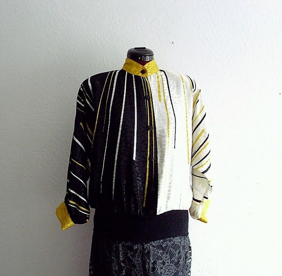 Vintage 1980s Batwing satin shirt
