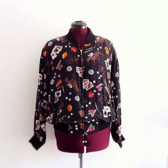 Sale Unisex 1980's Silk Bomber Jacket