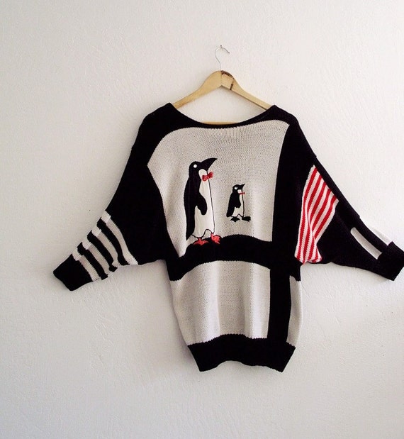Unisex Art to Wear Penguin Sweater