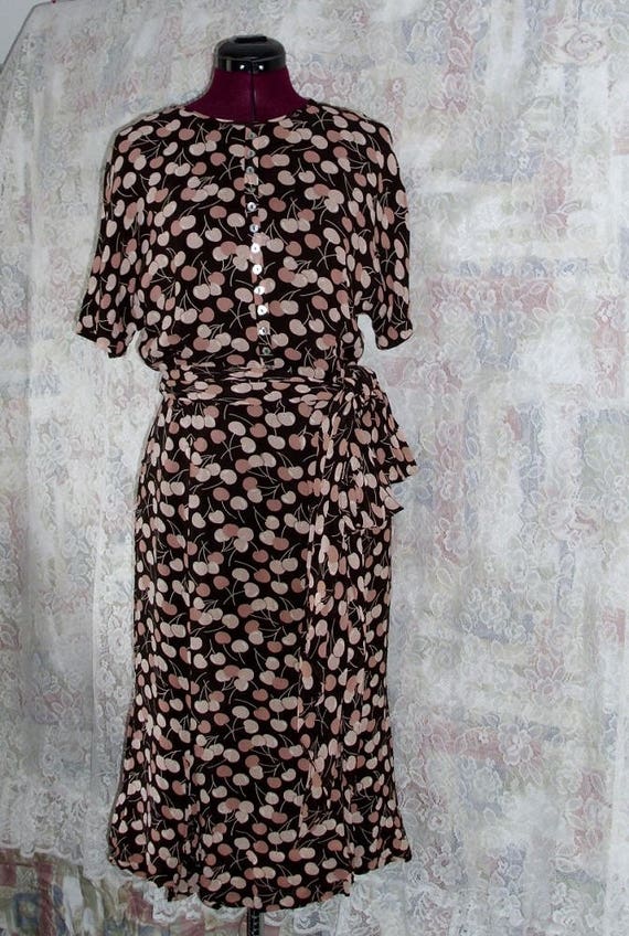 Vintage 40's style Printed Chiffon Dress