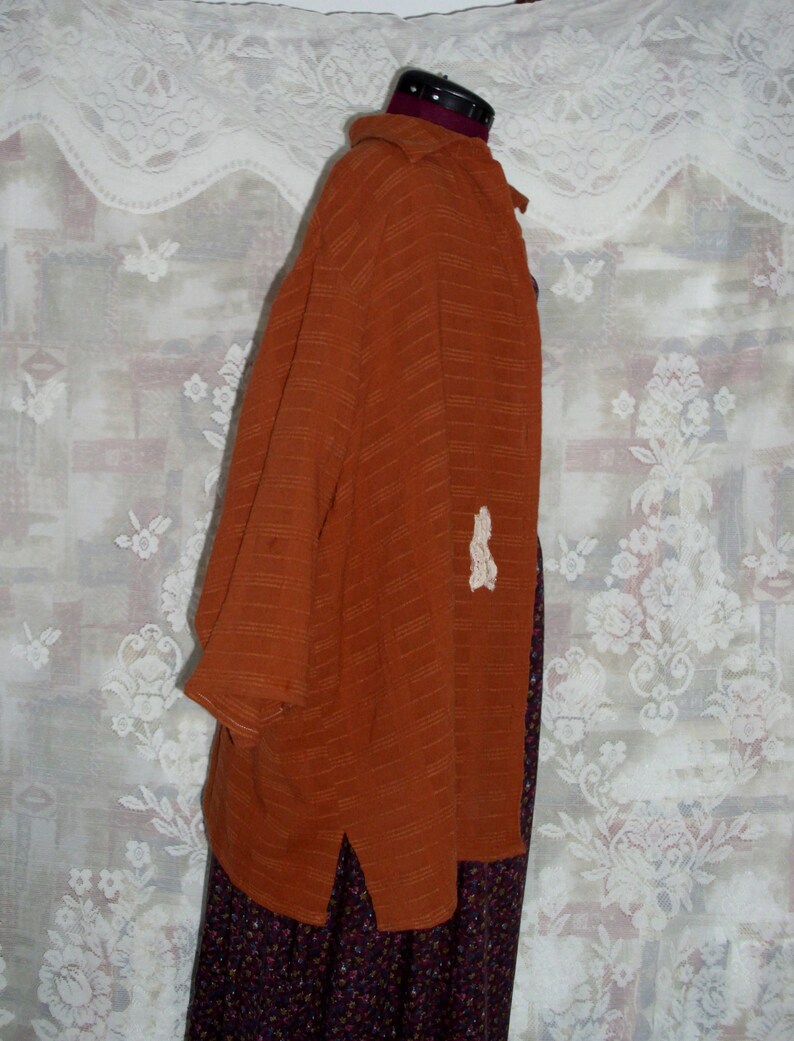 Sale 40/% off Woven Linien Boho Shirt Jacket Plus Size #KheGreen #Eco Fashion