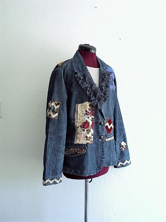 embellished denim jacket plus size