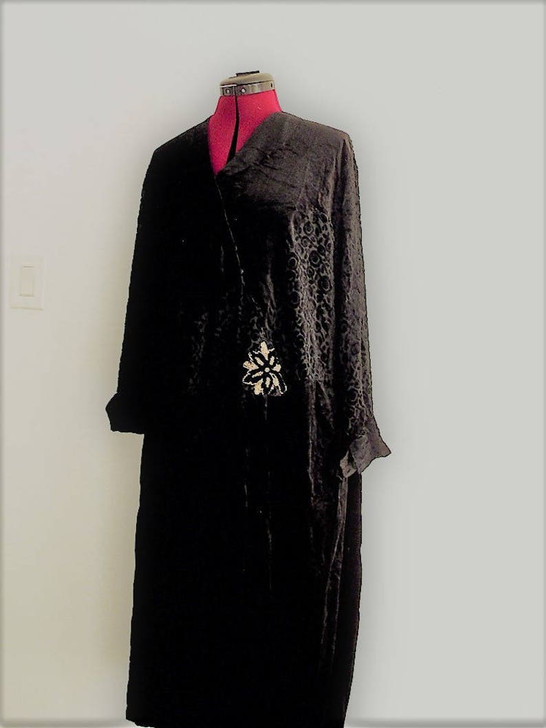 Vintage 1920's Silk Black Velvet Dress | Etsy