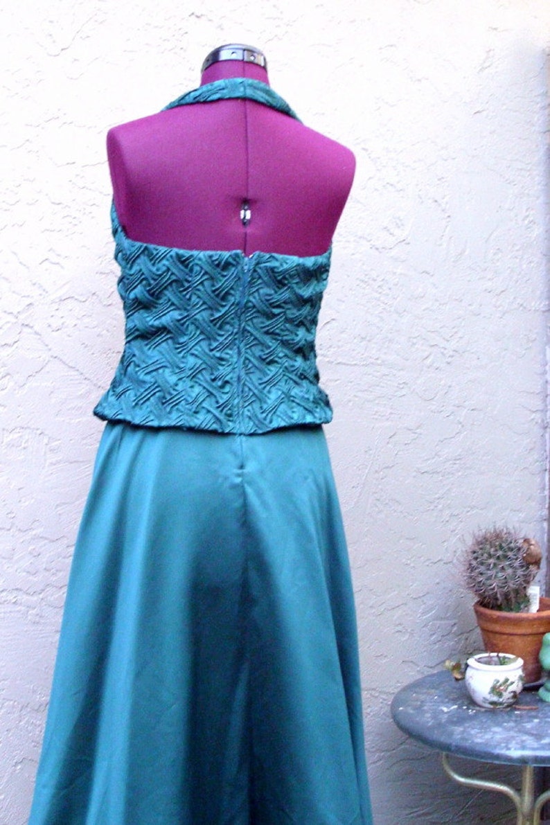 Elegant Pine Green Halter Dress Formal Gown Prom Bridesmaid Etsy