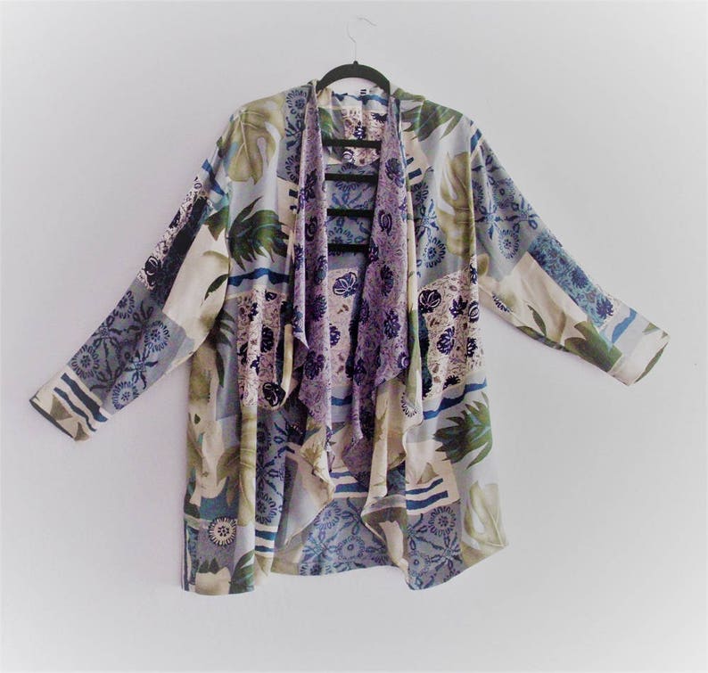 Sale Boho printed patchwork duster bolero #KheGreen