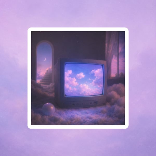 The channel between dreams. Vinyl dreamcore waterproof sticker.