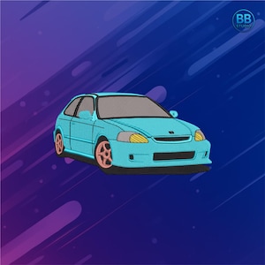 Japanese Car Embroidery Design – Tuner Car Auto File for PES DST JEF – Instant Download