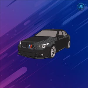 BMw Car Embroidery Design – Sport Sedan Auto File for PES DST JEF – Instant Download