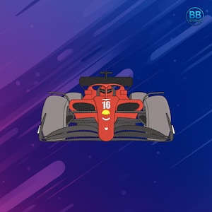 Racing Car Embroidery Design | Italian Racing Team Style Formula One Racecar Patch  Motorsport Machine Embroidery Pattern PES DST JEF