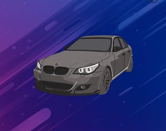 Diseño de bordado de coche alemán / Parche para coche PES DST JEF / Archivo de bordado a máquina de sedán alemán para sudaderas con capucha y chaquetas