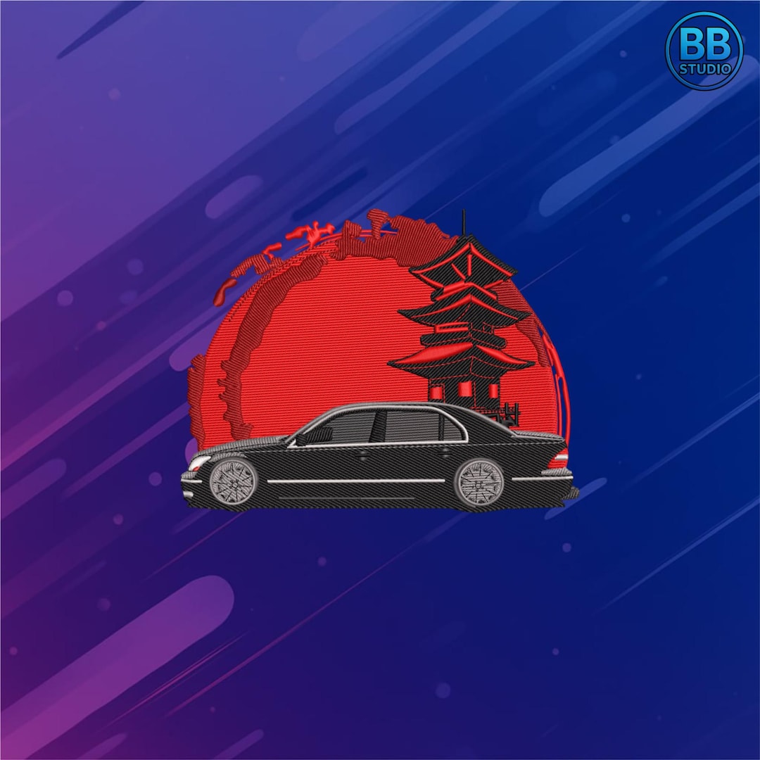 Toyota Celsior Japan Sunset Embroidery Design | Lexus LS430 UCF30 Patch ...
