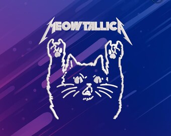 Punk Rock Cat Embroidery Design | Funny Rock Cat Patch PES DST JEF | Music  Cat Machine Embroidery File for Hoodies & Jackets