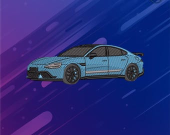 Sports Car Embroidery Design – Modern Coupe Auto File for PES DST JEF – Instant Download