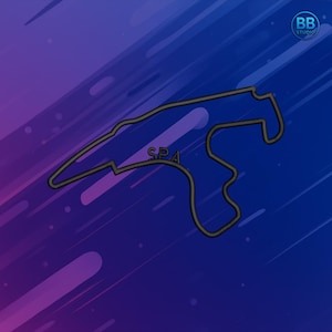 Diseño de bordado de pista de carreras de Spa / Patrón de contorno de circuito legendario de automovilismo / Bordado a máquina de un solo color para chaquetas, gorras y parches