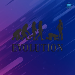 Diseño de bordado de silueta de evolución / Patrón de contorno de evolución humana / Bordado a máquina minimalista de un solo color para camisetas, parches y decoración