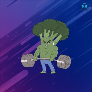 Strong Broccoli Bodybuilder Embroidery Design – Funny Gym Patch Machine Embroidery File PES DST JEF – Fitness Gift Instant Download