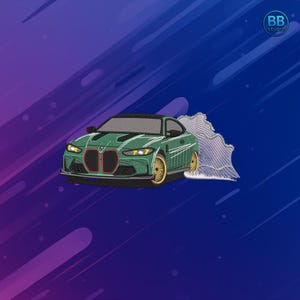 Disegno da ricamo BMW G80 / File di punti Drift BMW M3 per felpe con cappuccio, giacche e toppe / Schema di ricamo a macchina per amanti delle auto e tuner