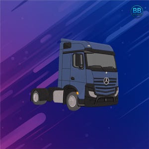 Diseño de bordado para camión Mercedes: archivo de camión pesado para PES, DST y JEF (descarga instantánea)