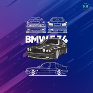 Motif de broderie de voiture allemande PES DST JEF | Fichier de broderie Machine de voiture classique | Patch automobile allemand pour sweat à capuche, veste et garage