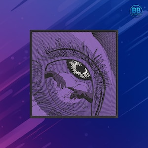 Eye of Creation Embroidery Design PES DST JEF | Abstract Eye with Hands Patch | Mystic Art Machine Embroidery File for Clothing and Decor