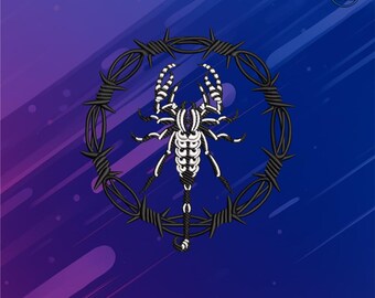 Gothic Scorpion Barbed Wire Embroidery Design – Dark Tattoo Art (PES DST JEF)