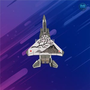 Borduurontwerp Japanse straaljager – Sakura & Mount Fuji vliegtuigpatch PES DST JEF – borduurbestand luchtvaartmachine