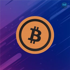 Bitcoin Logo Embroidery Design – Crypto Patch File (PES DST JEF) (Digital Download)