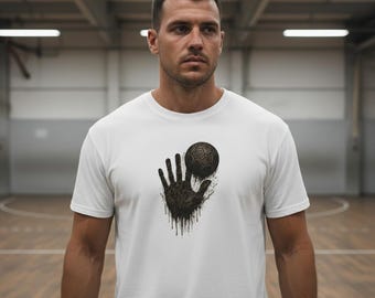 Handball Resin T-Shirt • Fully Resin-Coated Handball Design • Authentic Shirt for Handball Players • Dark Sports Design • Gift for Players