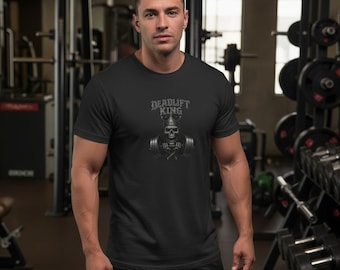 Deadlift King T-Shirt, Powerlifting Shirt for Men, Gym Strength Shirt, Bodybuilding Deadlift Tee, Fitness Shirt for Training & Workout