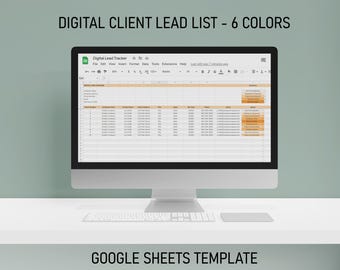 Lead Tracking - Digital - 6 Colors - Google Sheets Template - Business - Real Estate - CRM