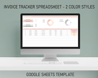 Factuurtracker-spreadsheet: 2 kleurstijlen, Google Spreadsheets-sjabloon (digitaal)